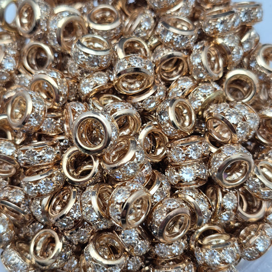 Gold Wide Hole Metal Spacers 10mm