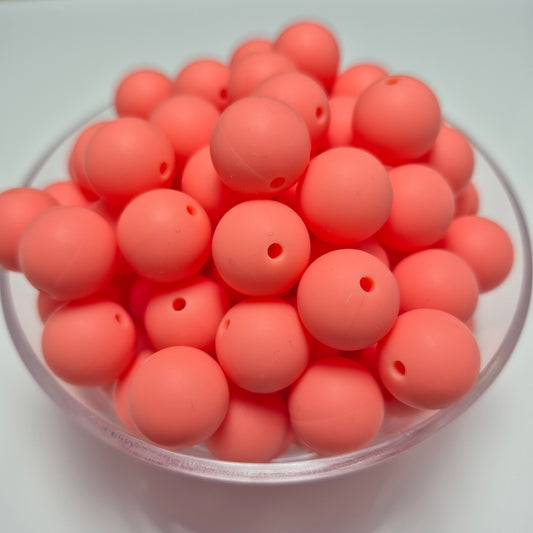 Coral 15mm Solid Silicone Beads