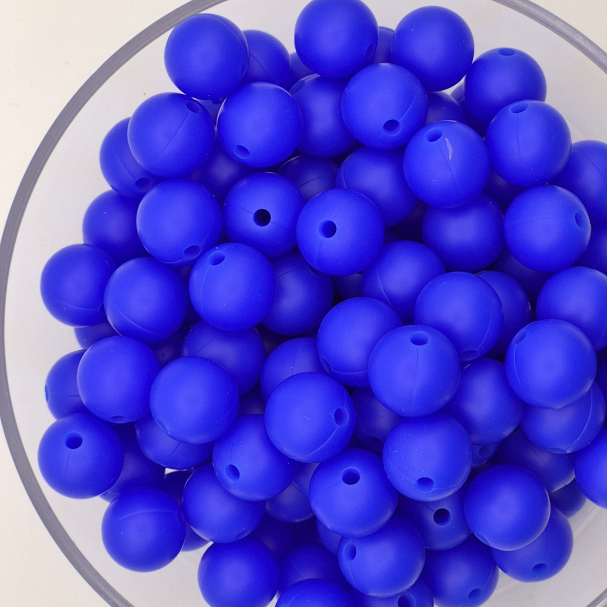 Royal Blue 12mm Solid Silicone Beads