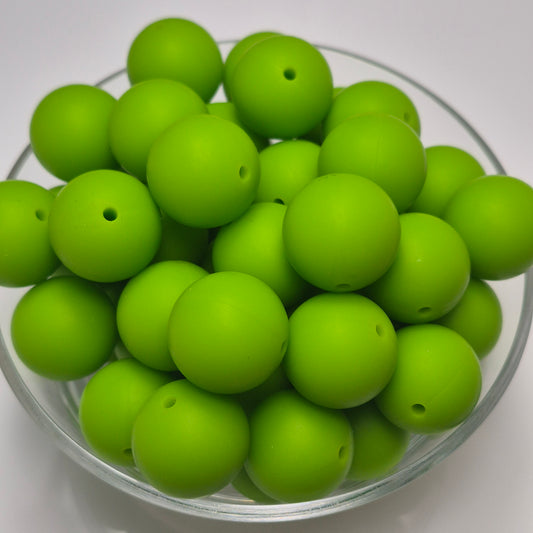 Lime Green 19mm Solid Silicone Beads