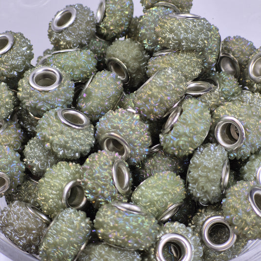 Green Opal Rose Acrylic Spacer