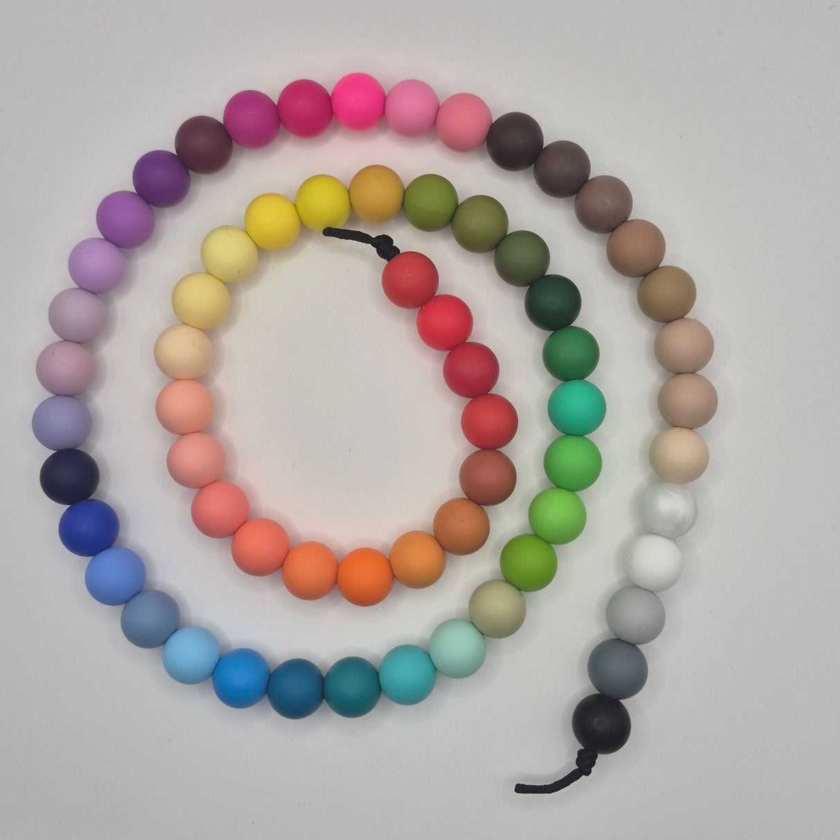 15mm Silicone Bead Sample String – 63 Color Set CC Collection January 2026