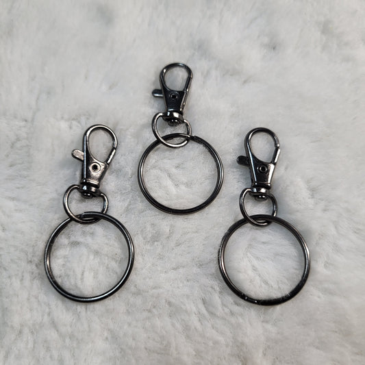Simple Keyring and Lobster Claw clasp (set of 3)