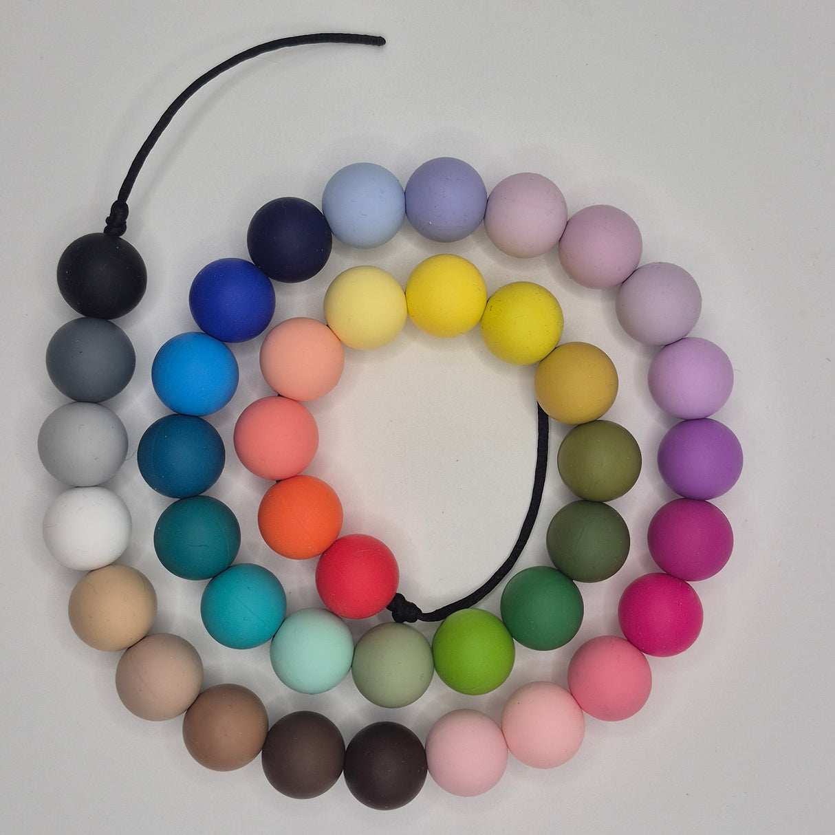 19mm Silicone Bead Sample String – 41 Color Set CC Collection March 2026