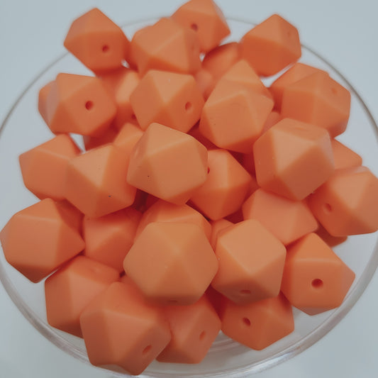 Yam 14mm Hexagon Solid Silicone Beads