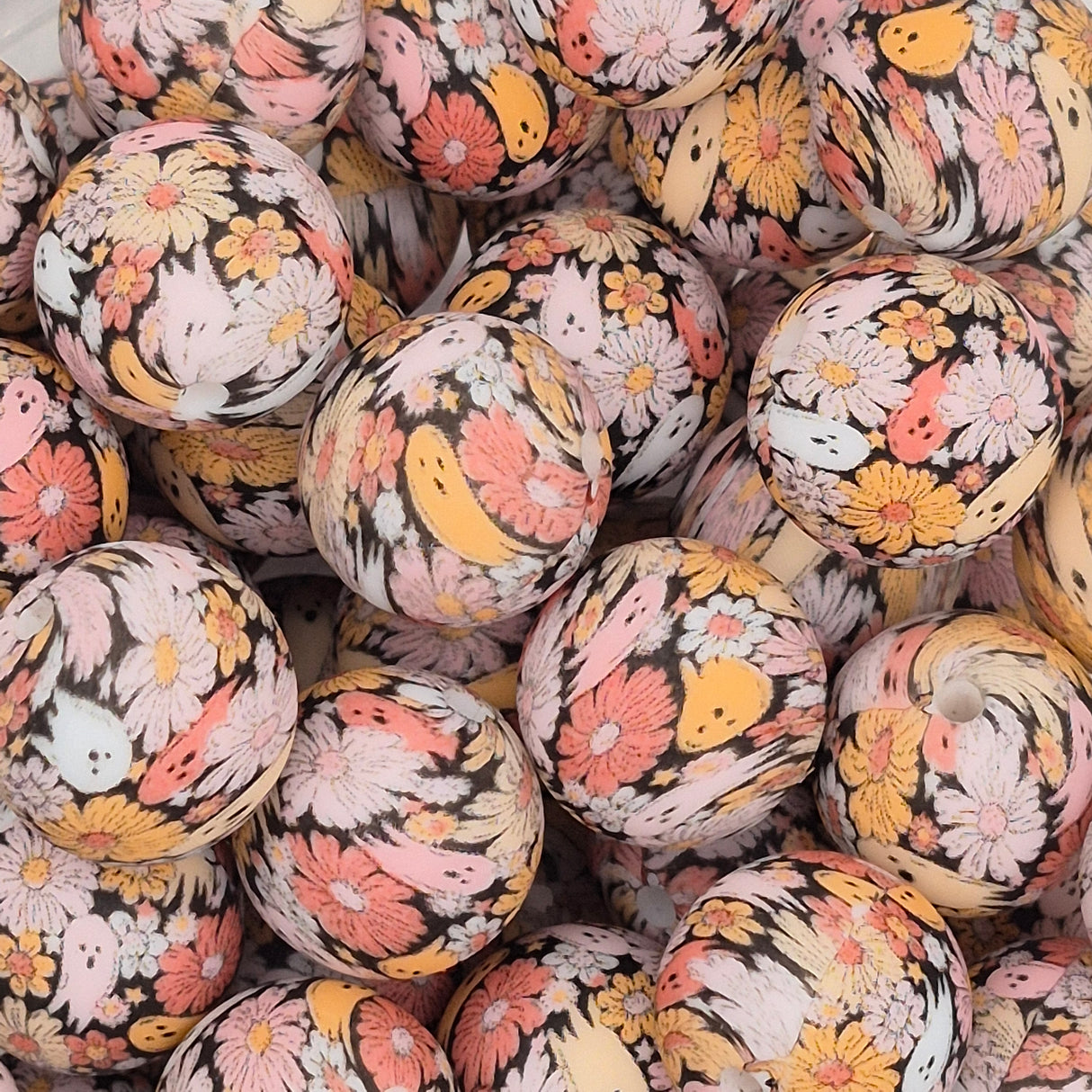 Pusin' Up Daisies 15mm Silicone Bead