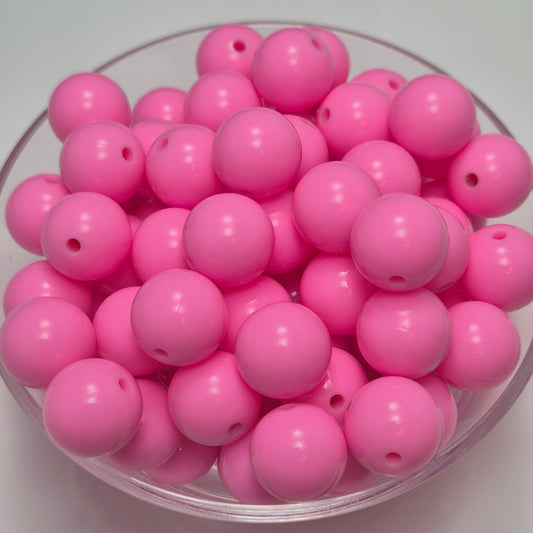 Pink Liquid 15mm Solid Silicone Beads