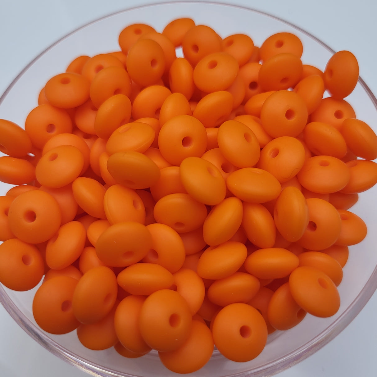 Orange Lentil 12mm*7mm Solid Silicone Beads