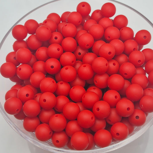 Brick Red 9mm Solid Silicone Beads
