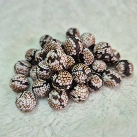 Snakeskin Glam 15mm Silicone Bead