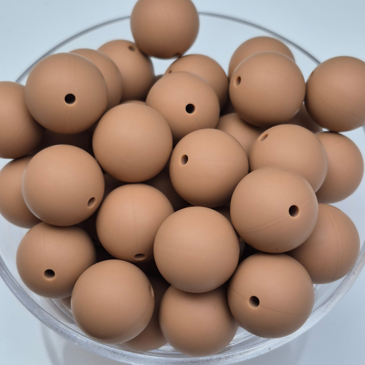 Cafe Con Leche 19mm Solid Silicone Bead