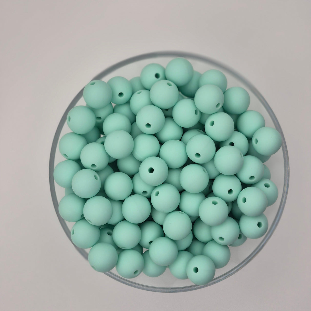 Mint 12mm Solid Silicone Beads