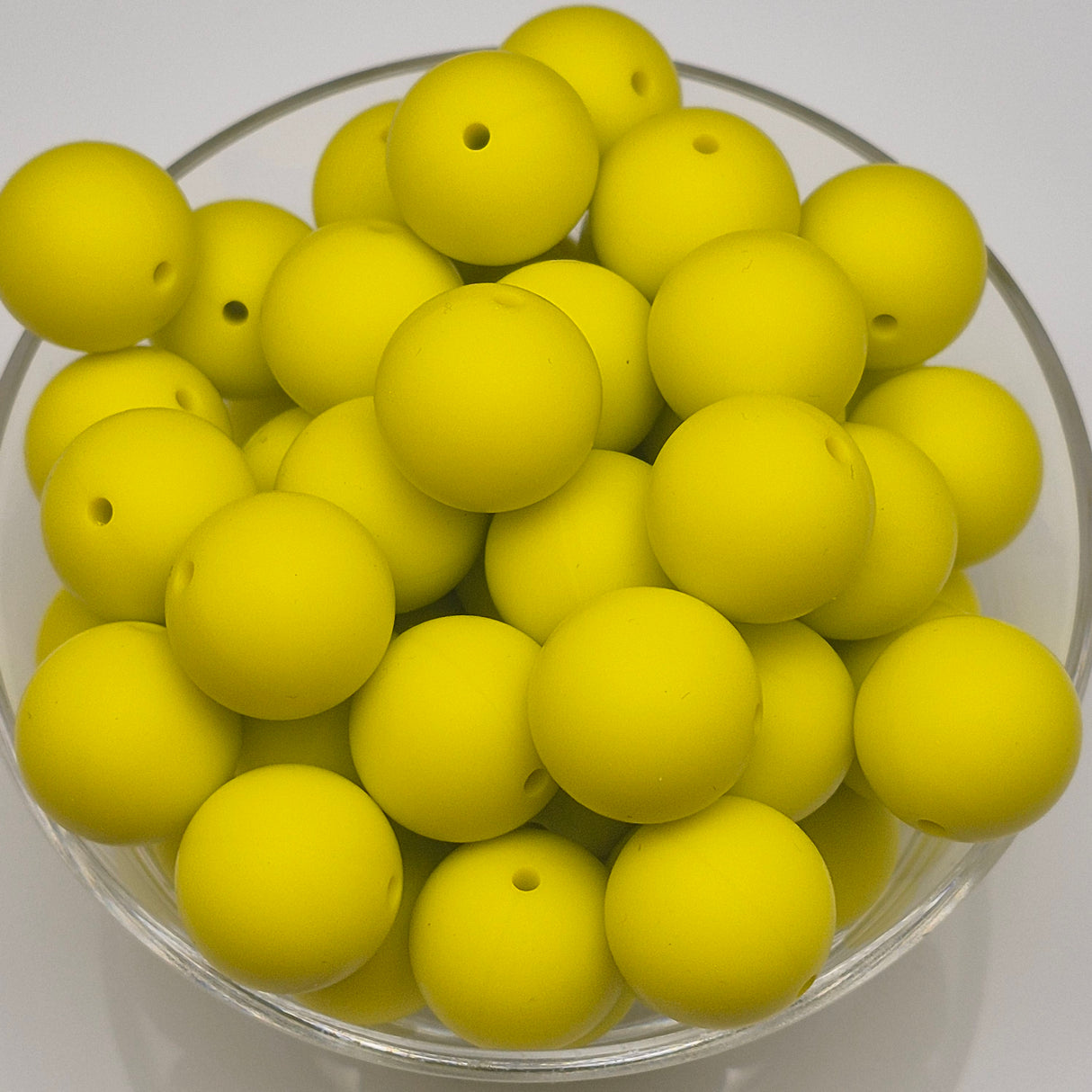 Lemon Lime 19mm Solid Silicone Bead