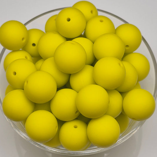 Lemon Lime 19mm Solid Silicone Bead