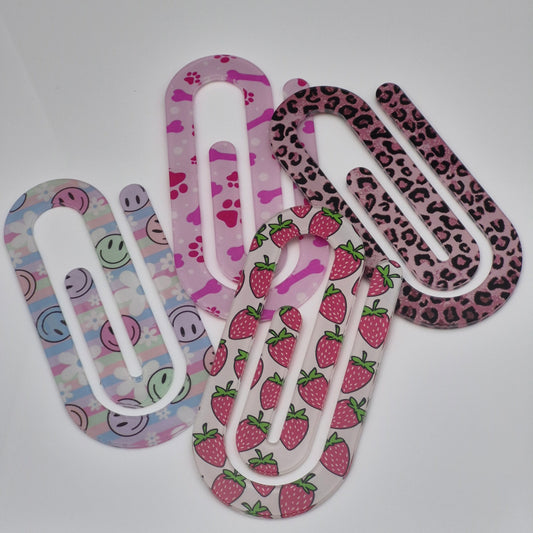 Printed Large Paper Clip Acrylic Bookmark