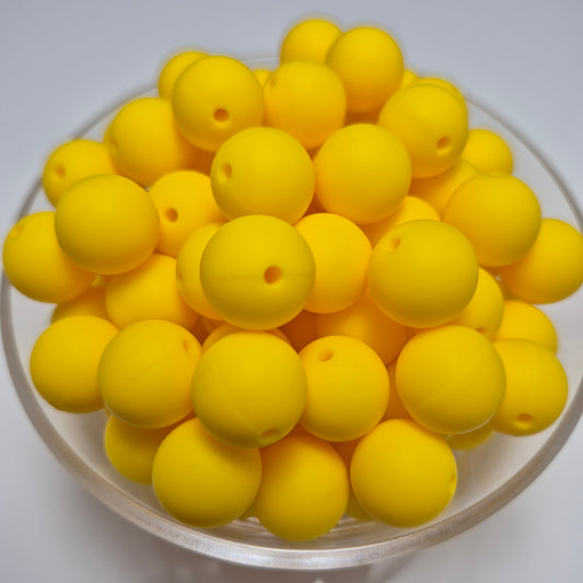 Sunshine Yellow 15mm Solid Silicone Beads