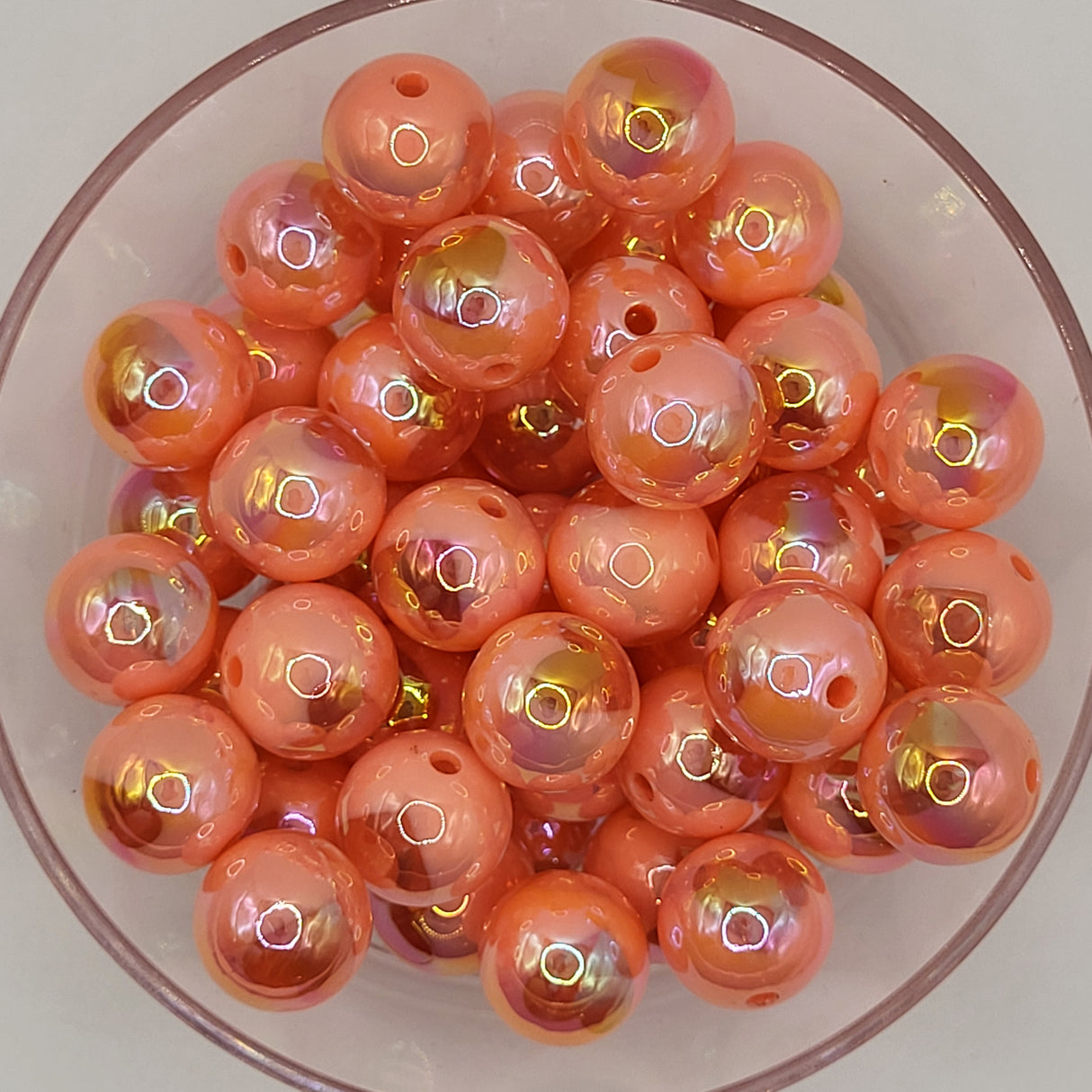 Dark Peach Heart Opal 16mm Solid ACRYLIC Beads