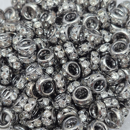 Gun Metal Black Wide Hole Metal Spacers 10mm