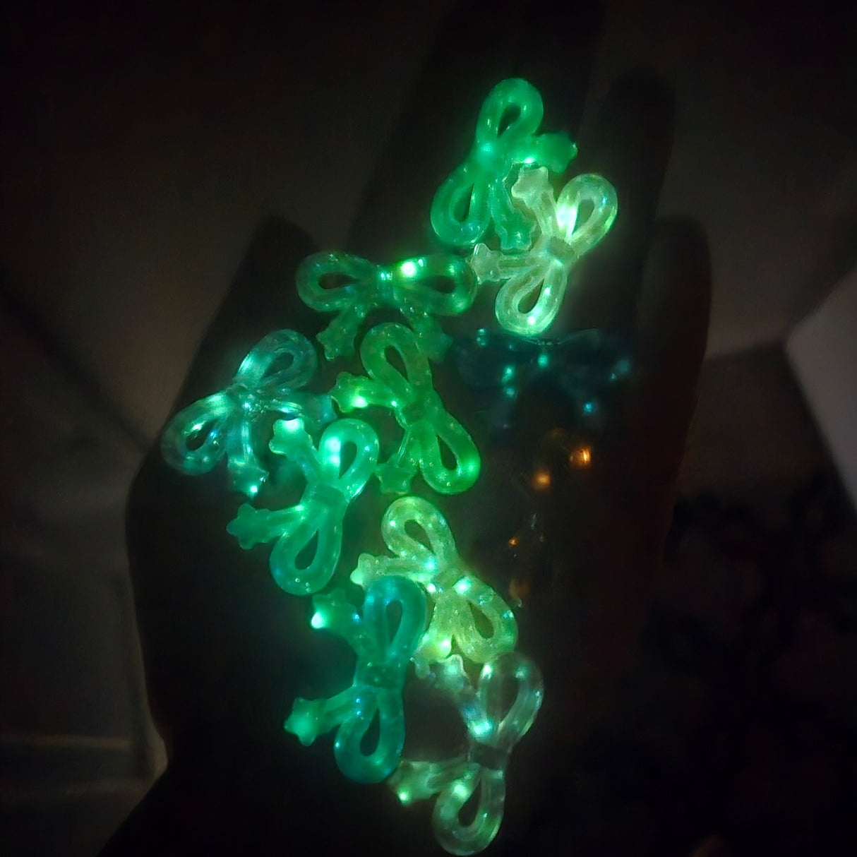 Opal Glow Acrylic Bow with Stars - Focal