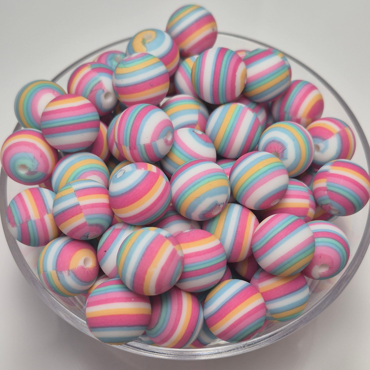 Candy Stripes 15mm Silicone Bead