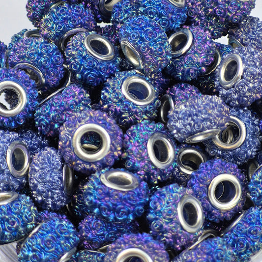 Blue Opal Rose Acrylic Spacer