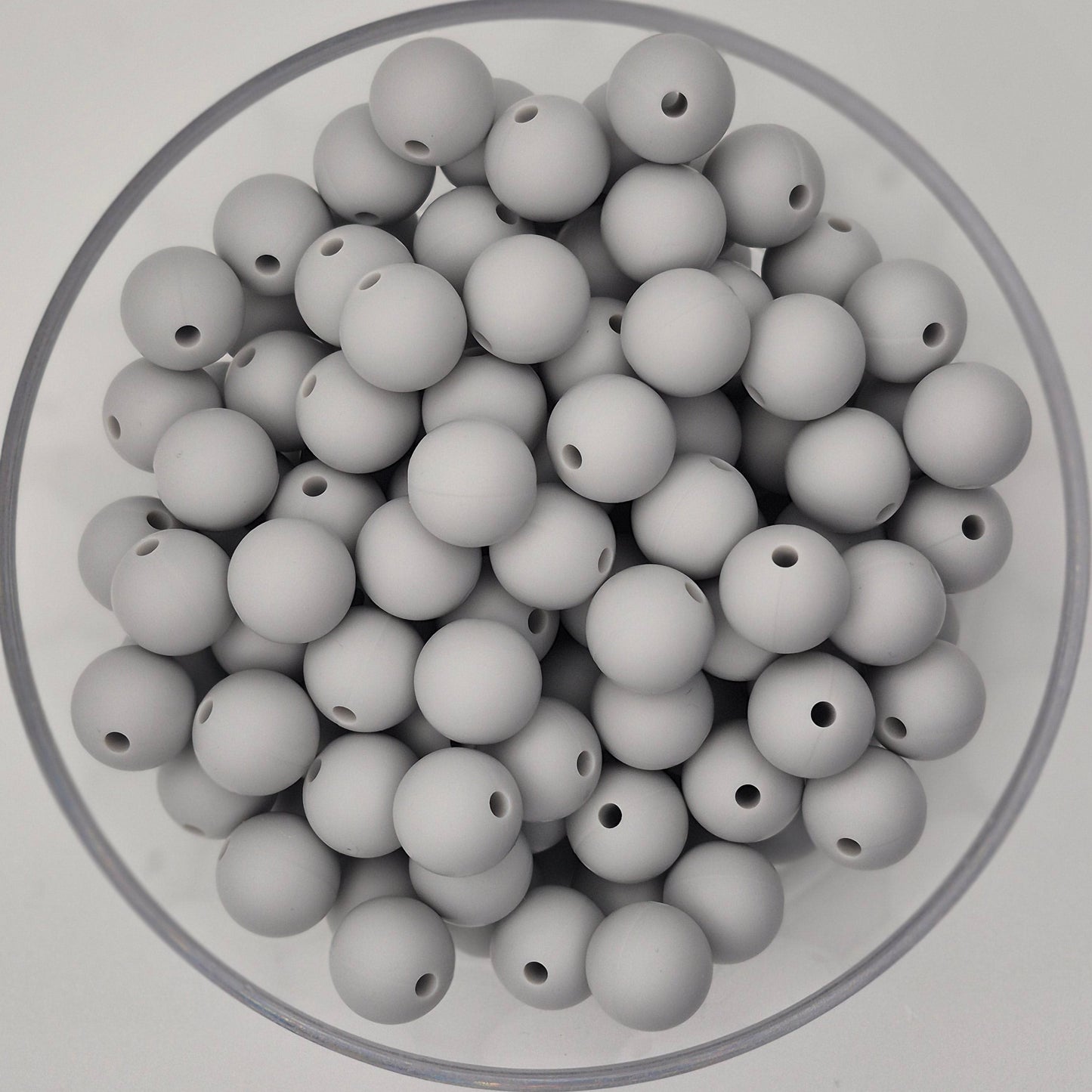 Cloudy Day 12mm Solid Silicone Beads