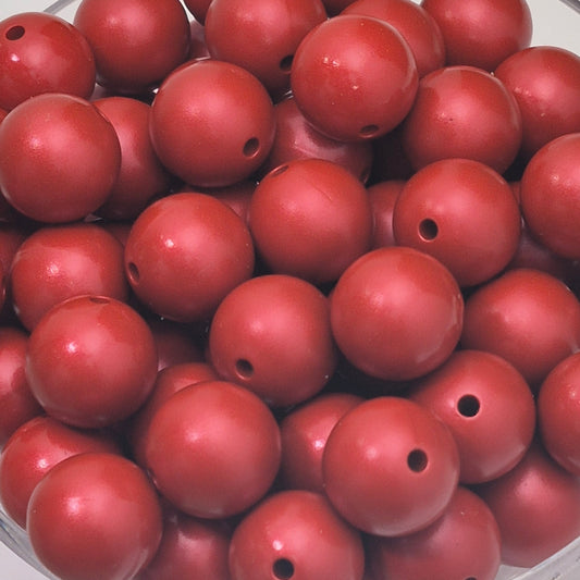 Garnet Metallic 15mm Silicone Beads