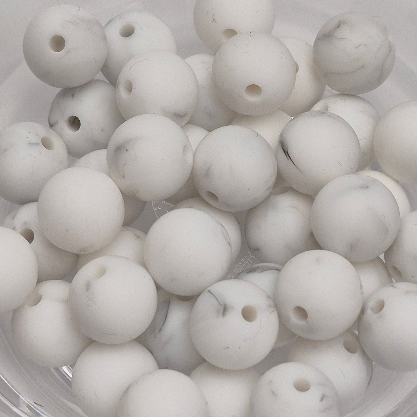 Smoke Marble 12mm Solid Silicone Beads