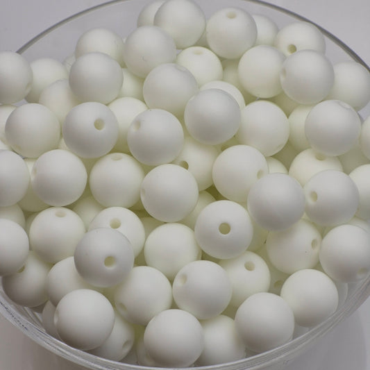 Marshmallow Radiance 12mm Glow Silicone Beads