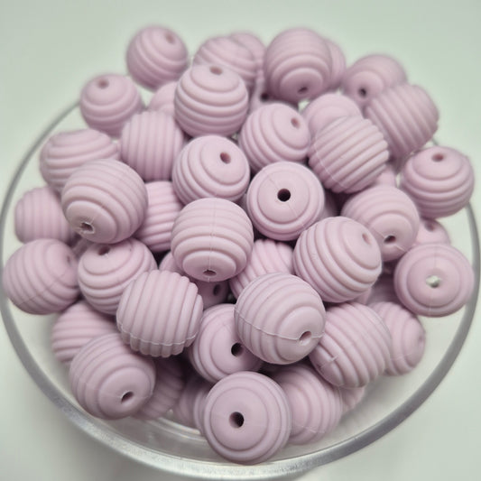 Lavender Haze Honeycomb 15mm Silicone Bead