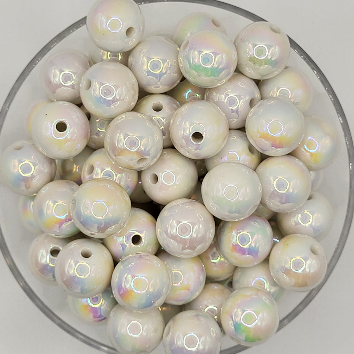 Sweet Coconut Opal 15mm Solid ACRYLIC Beads