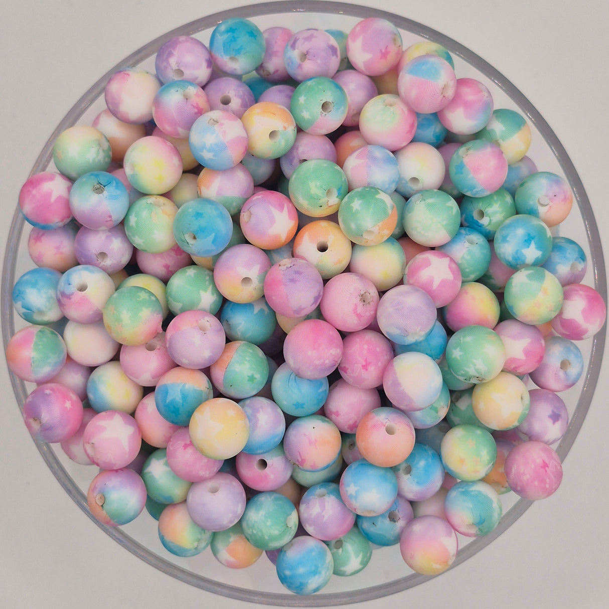 Stardust Candy 9mm Print Silicone Bead