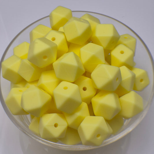Butter 14mm Hexagon Solid Silicone Beads