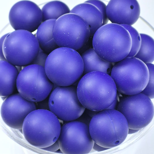 Navy 19mm Solid Silicone Bead