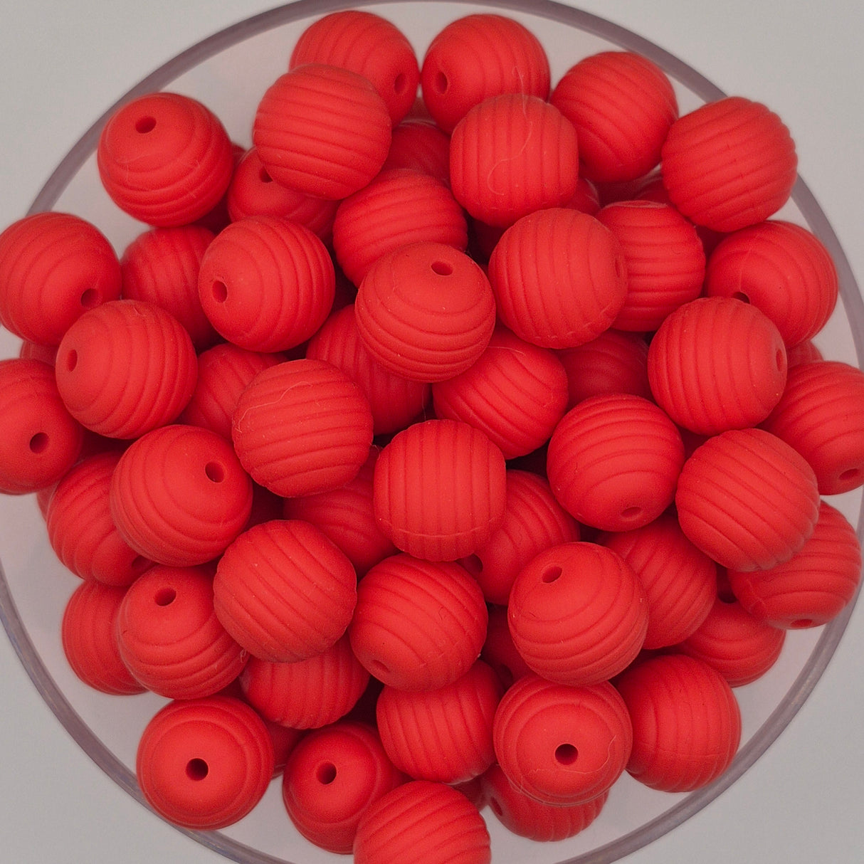 Poppy Red Honeycomb 15mm Silicone Bead