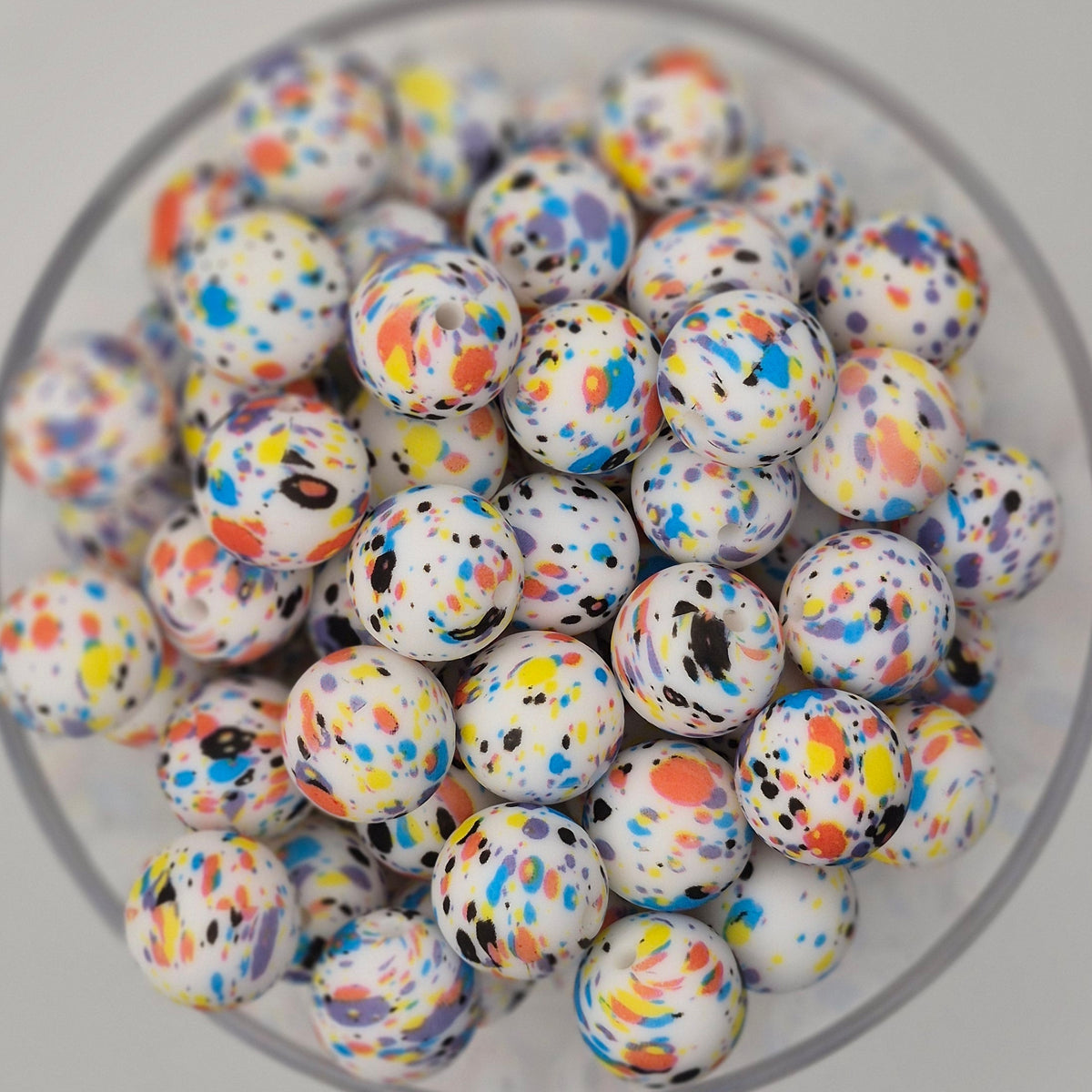 Pearl's Paint Splatter 15mm Silicone Bead