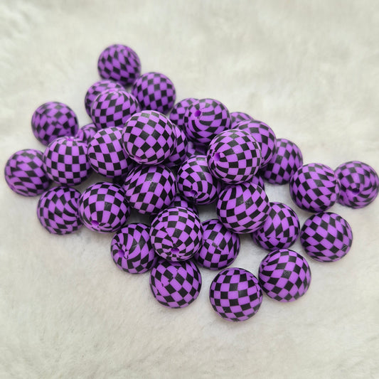 Check Me Out Purple 15mm Silicone Bead