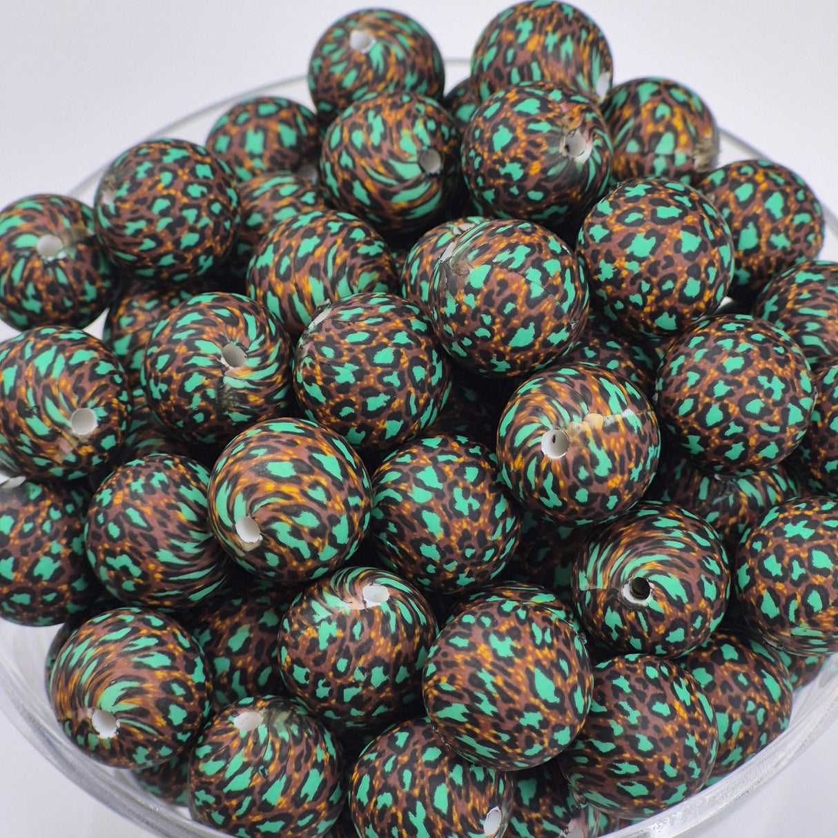 Rainforest Spotted Glam 15mm Silicone Bead