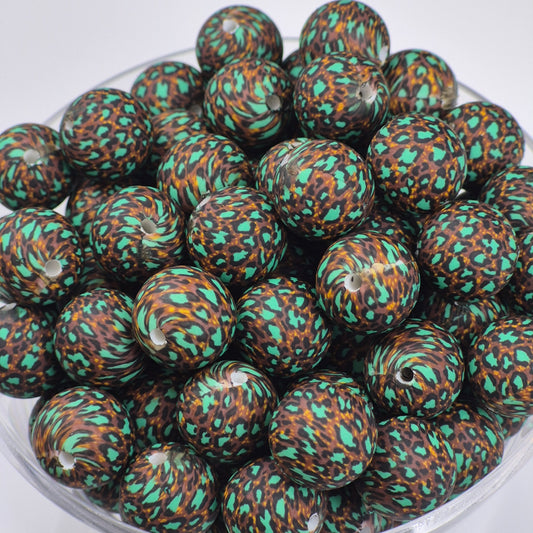 Rainforest Spotted Glam 15mm Silicone Bead