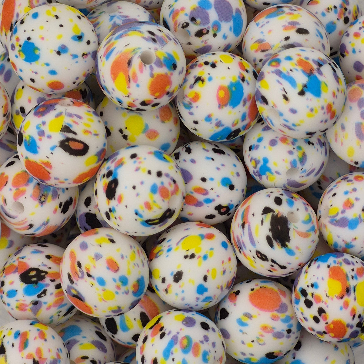 Pearl's Paint Splatter 15mm Silicone Bead