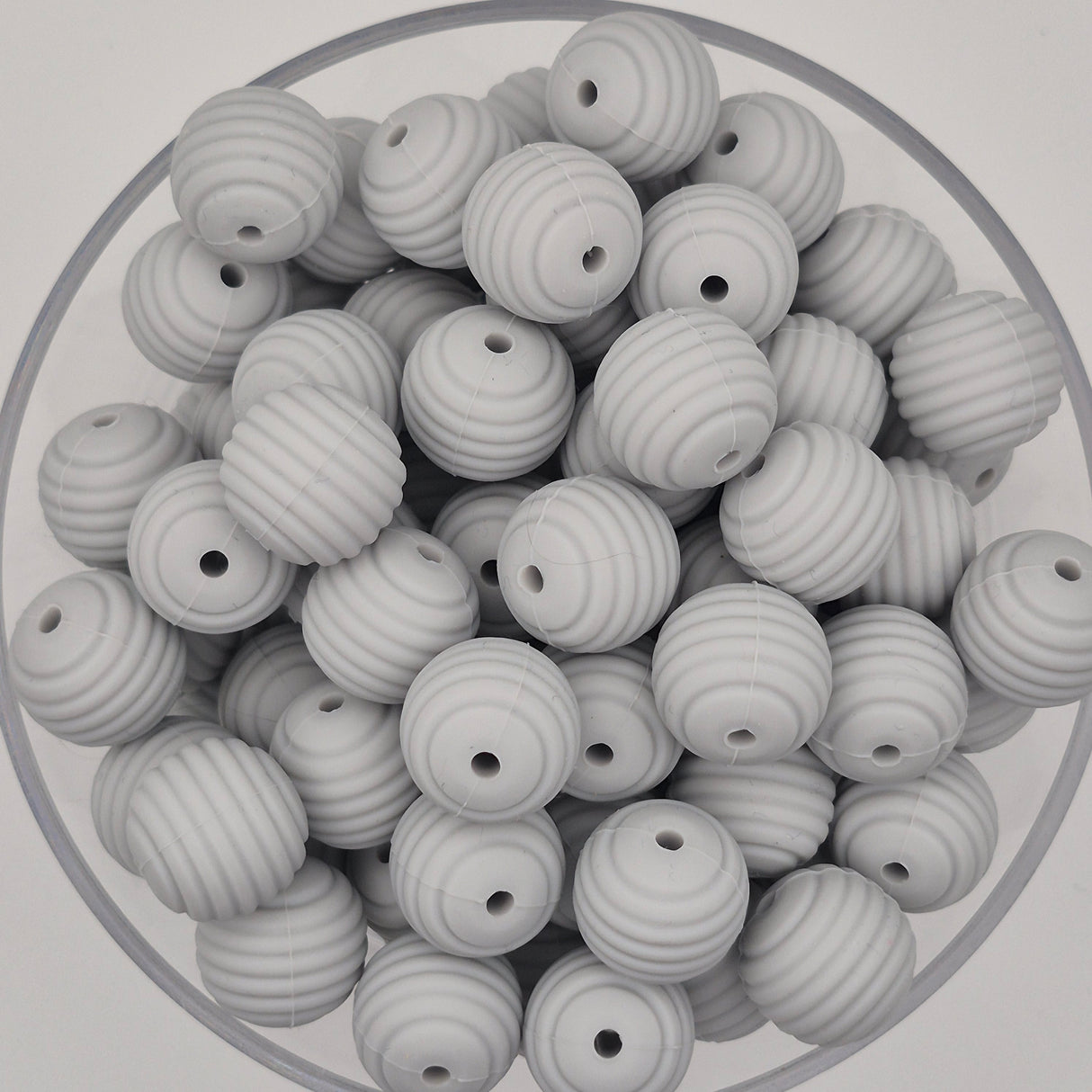 Cloudy Day Honeycomb 15mm Silicone Bead