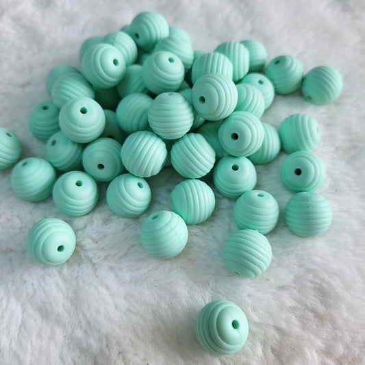Amaze-Mint Honeycomb 15mm Silicone Bead