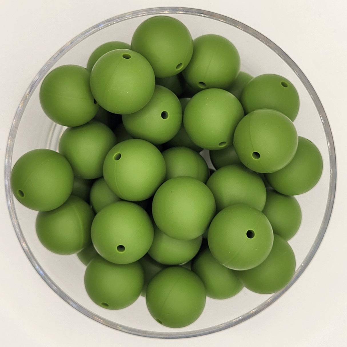 Green Bean 19mm Solid Silicone Bead