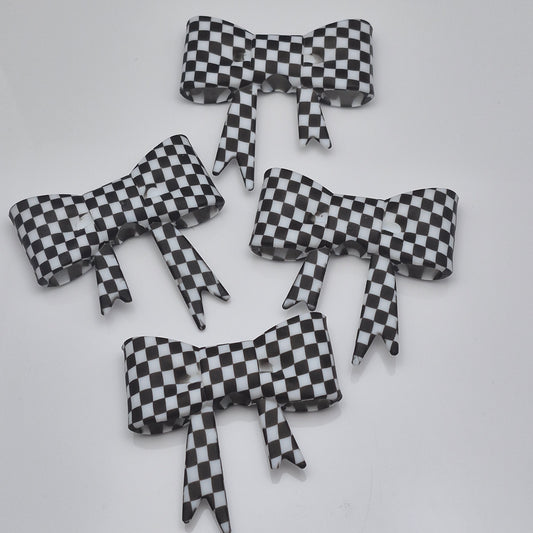 Check Me Out Black/White Bow Bead