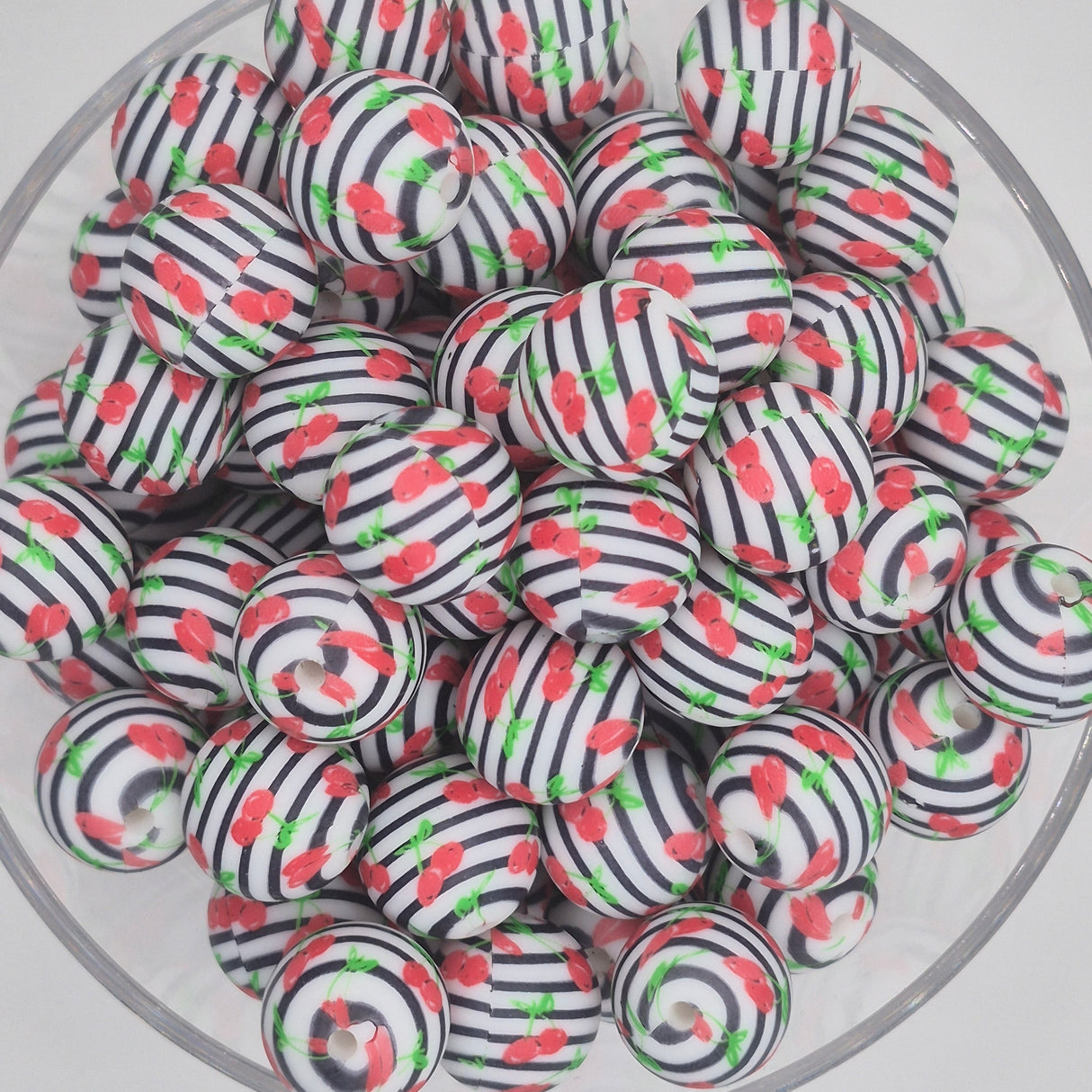 Banks' Cherry Swirl 15mm Silicone Bead