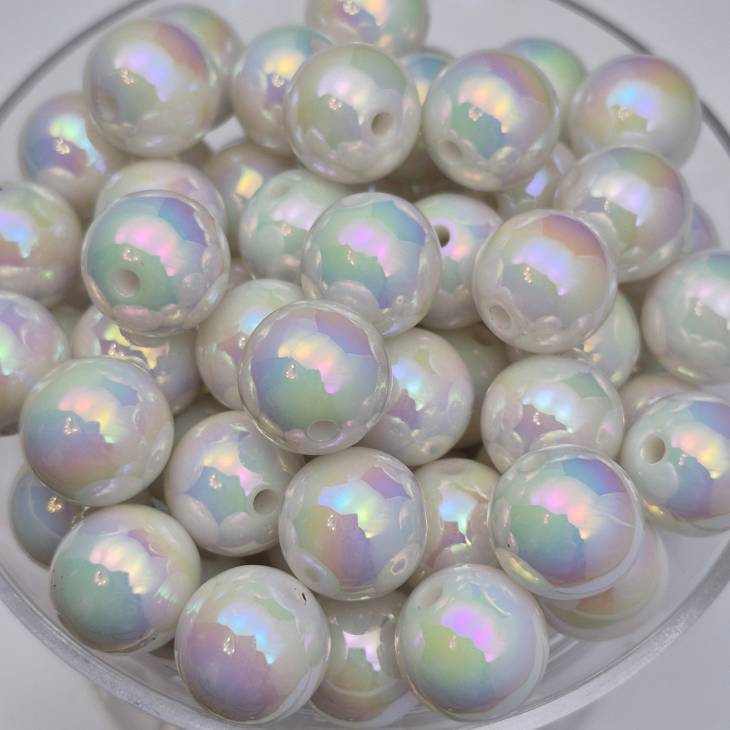 Sweet Coconut Opal 15mm Solid ACRYLIC Beads