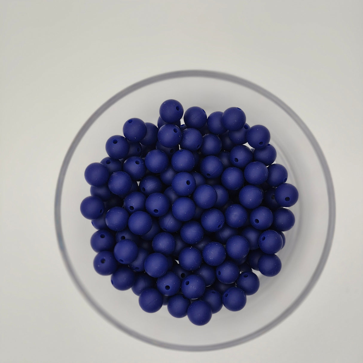 Navy 9mm Solid Silicone Beads