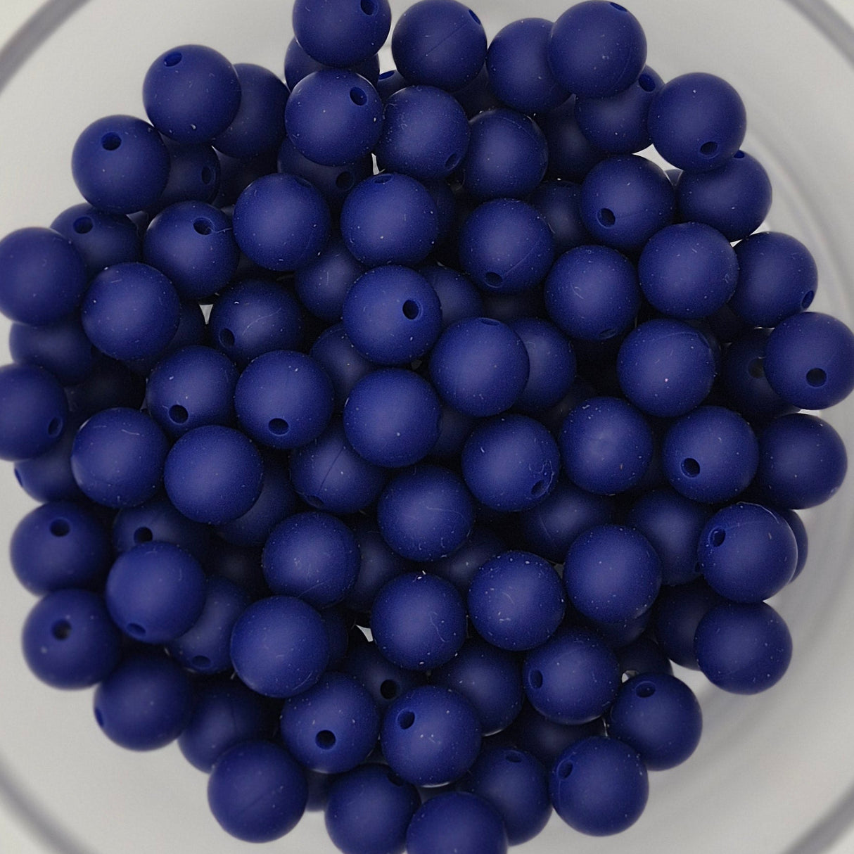 Navy 9mm Solid Silicone Beads