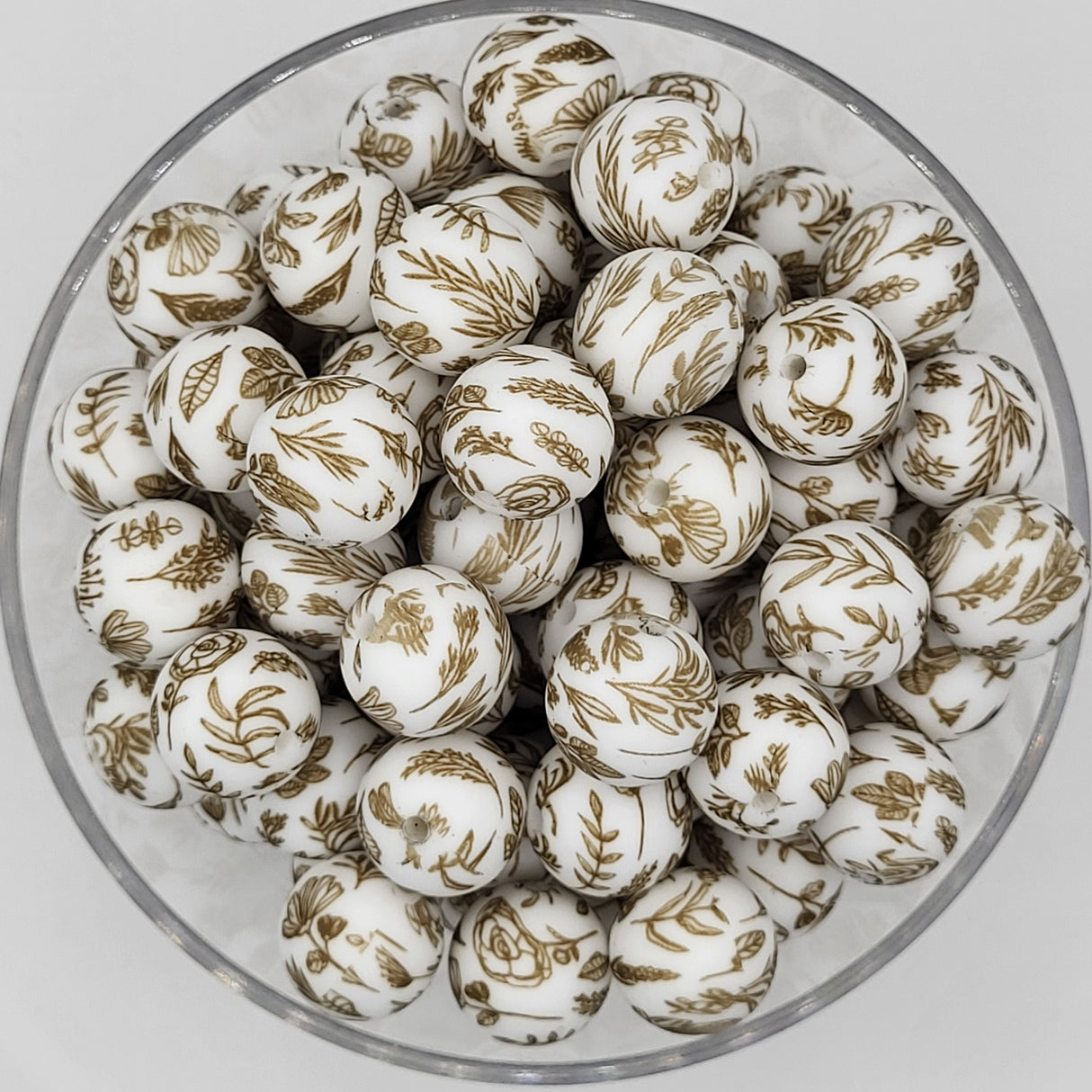 Olive Plants 15mm Silicone Bead