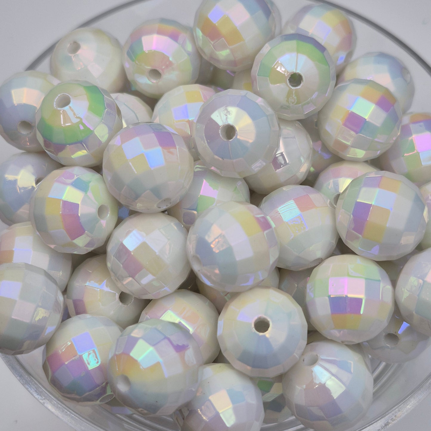 Sweet Coconut Squares Opal 15mm Solid ACRYLIC Beads